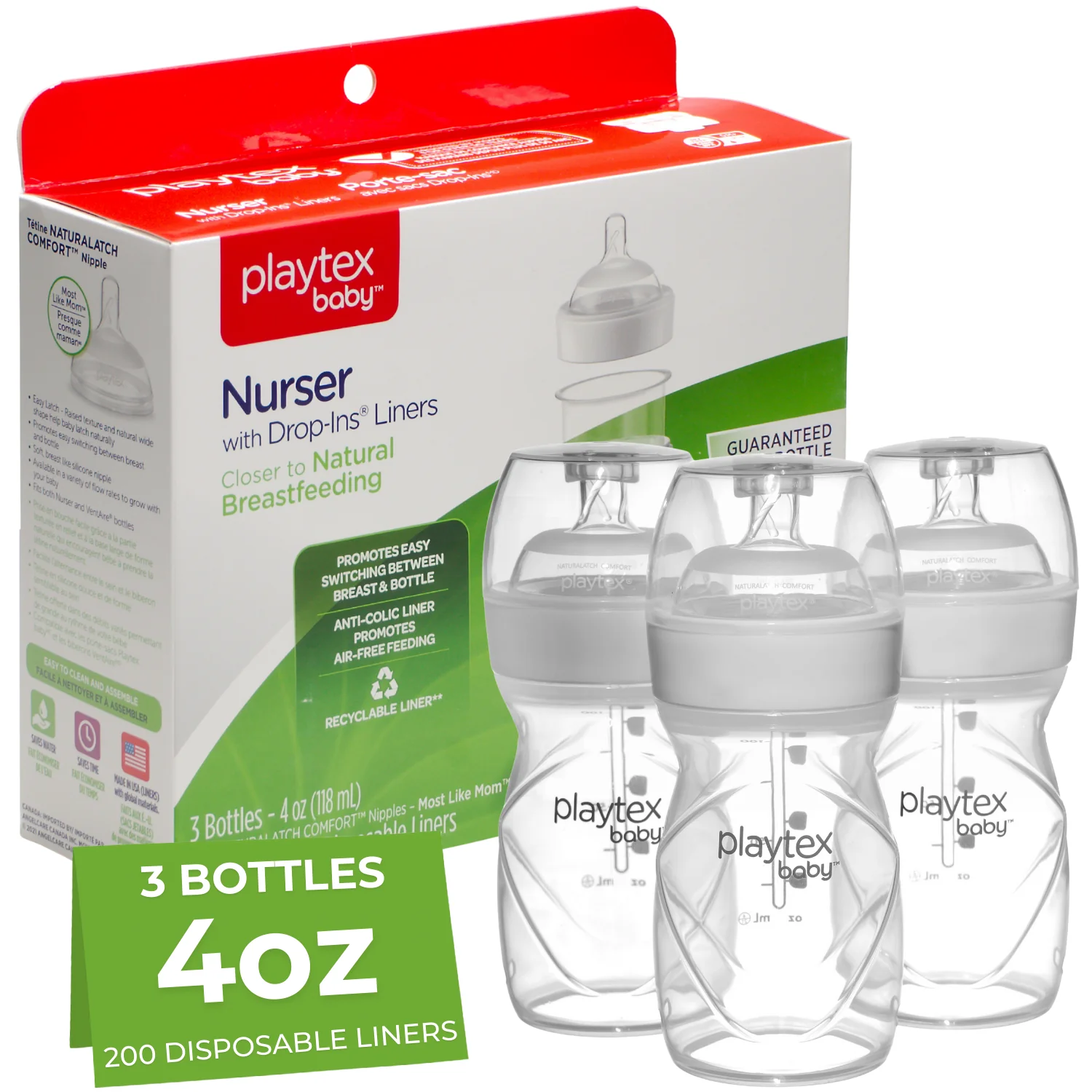 Playtex Baby™ Anti-Colic Nurser Bottles with Drop-Ins® Liners – 3 Pack - Image 13